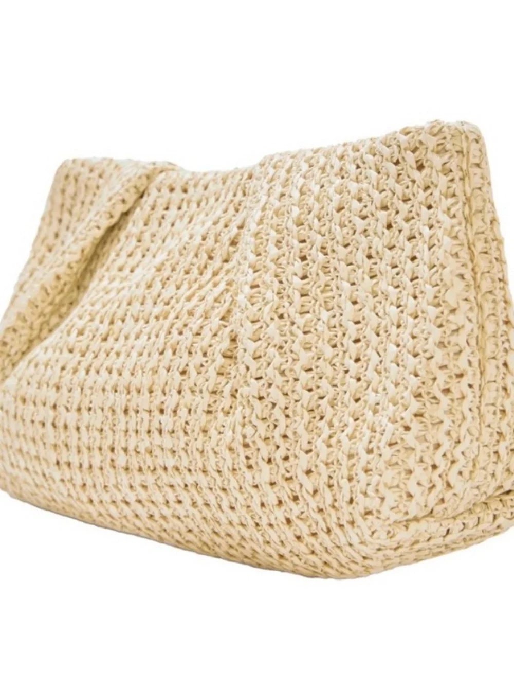 Capittana Woven Straw clutch Chain-Handle Shoulder Bag in Beige NWT